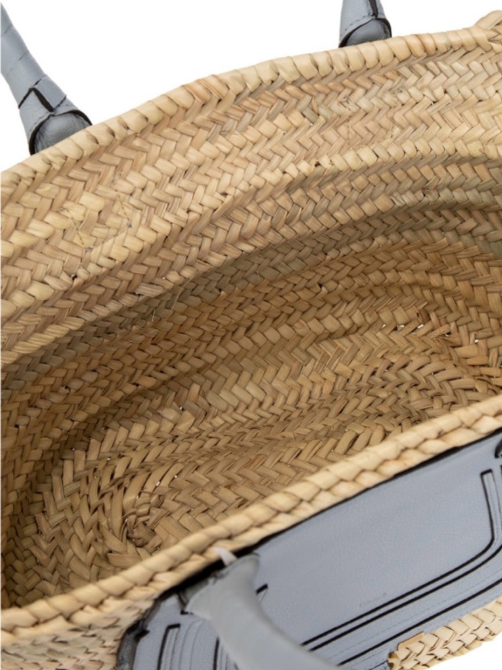 Chloë Marcie Straw Tote in Light Blue - Picture 4 of 4